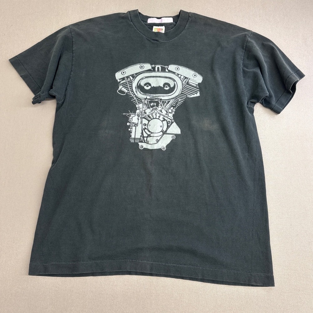 Vintage 1997 Laconia Motor Cycle Races Eagle T-Shirt XL Fruit of the Loom Black
